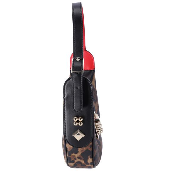 Christian Louboutin Carasky Mini Shoulder Bag Leopard Brown Black Leather - Picture 5 of 8